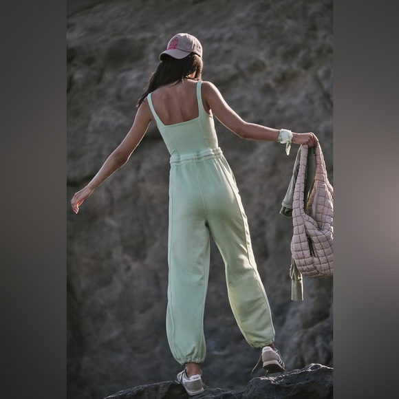 FREE PEOPLE NWT Inbound Onesie in Moss L - Picture 2 of 7